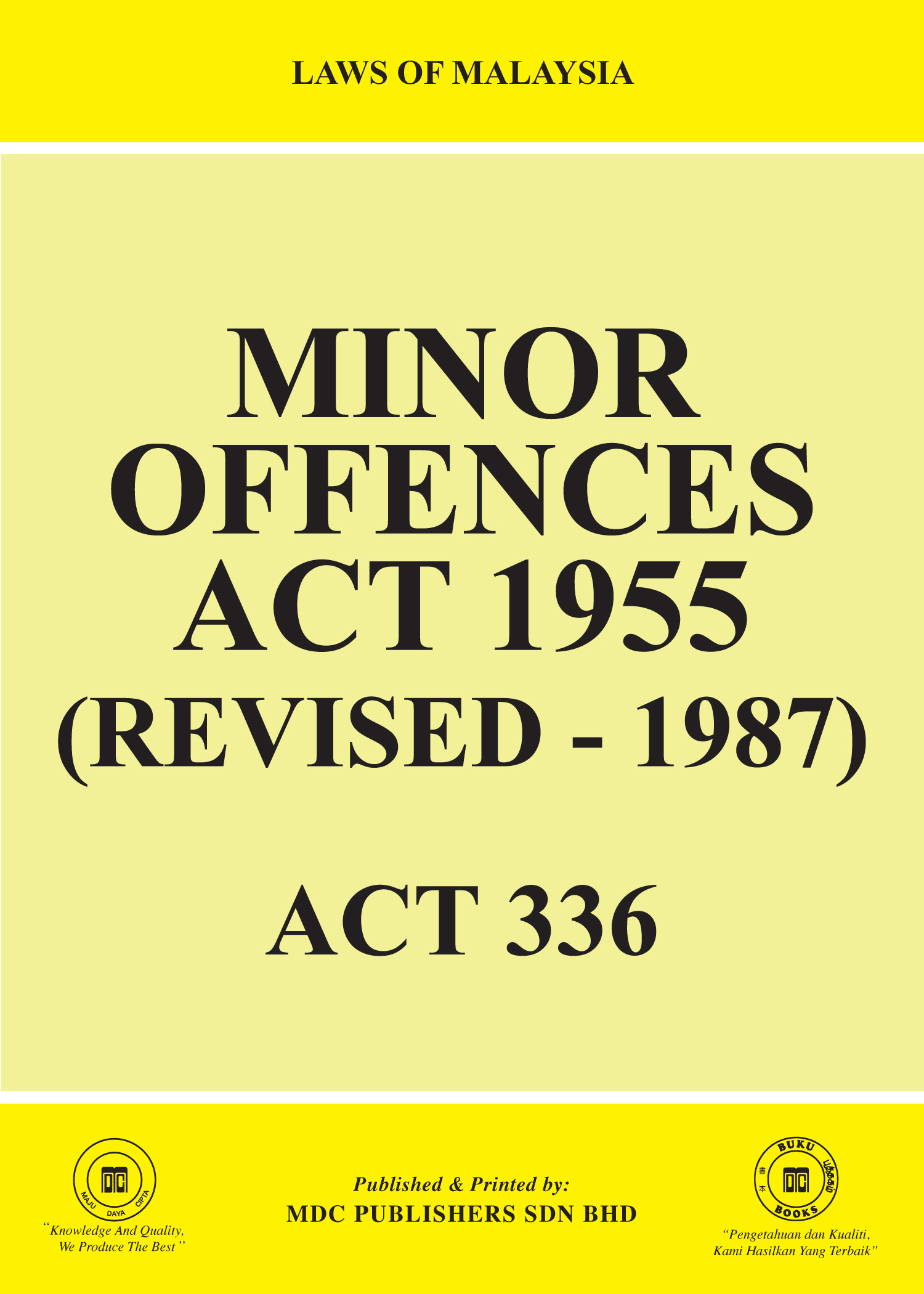 Laws Of Malaysia Minor Offences Act 1955 Revised 1987 